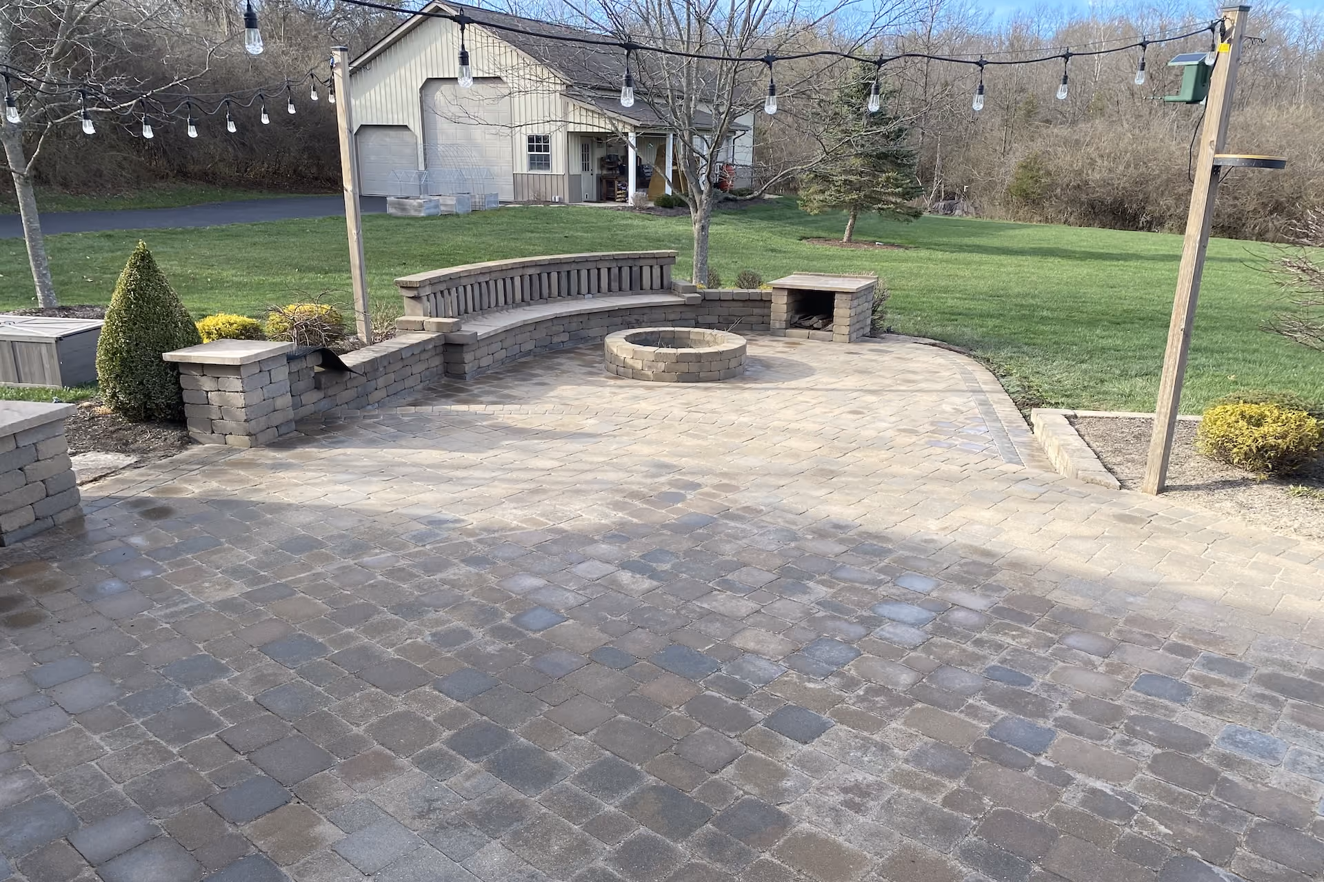 Custom residential hardscaping and outdoor living space in West Chester, Ohio