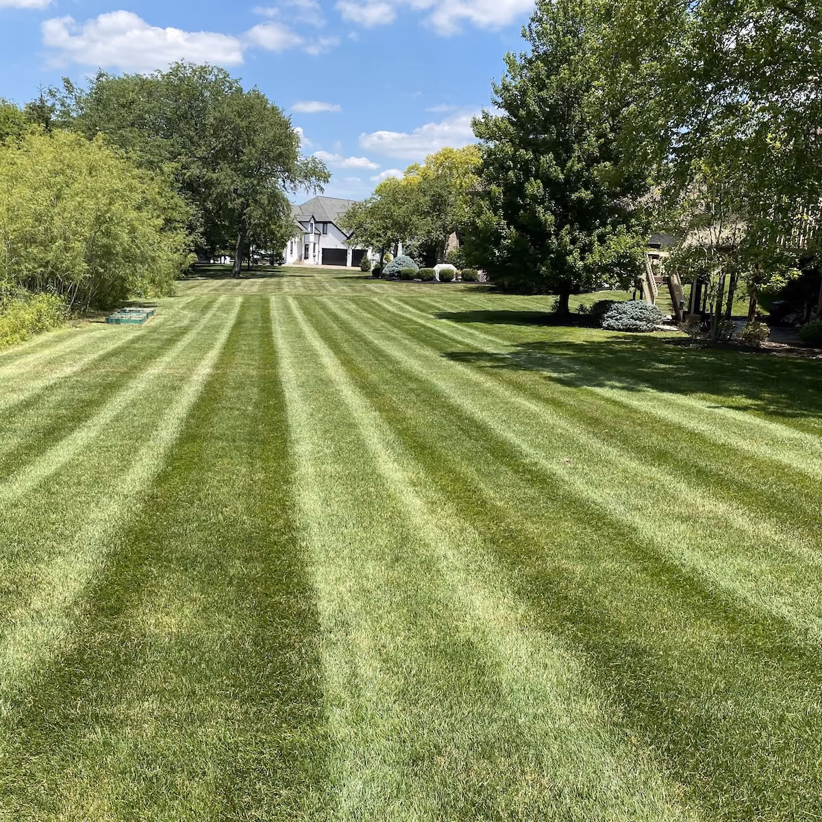 Professional mowing and lawn maintenance for a well maintained property in Mason, Ohio
