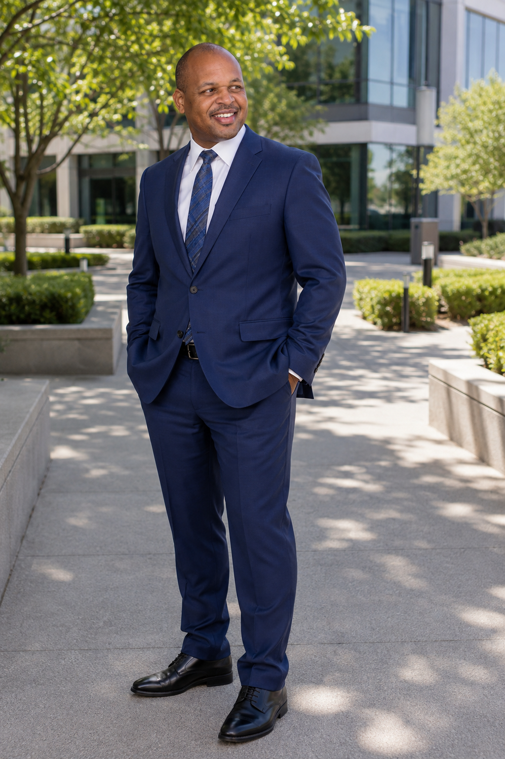 LaMont Chandler outside the CFG Wealth Management office in Prairie Village, Kansas