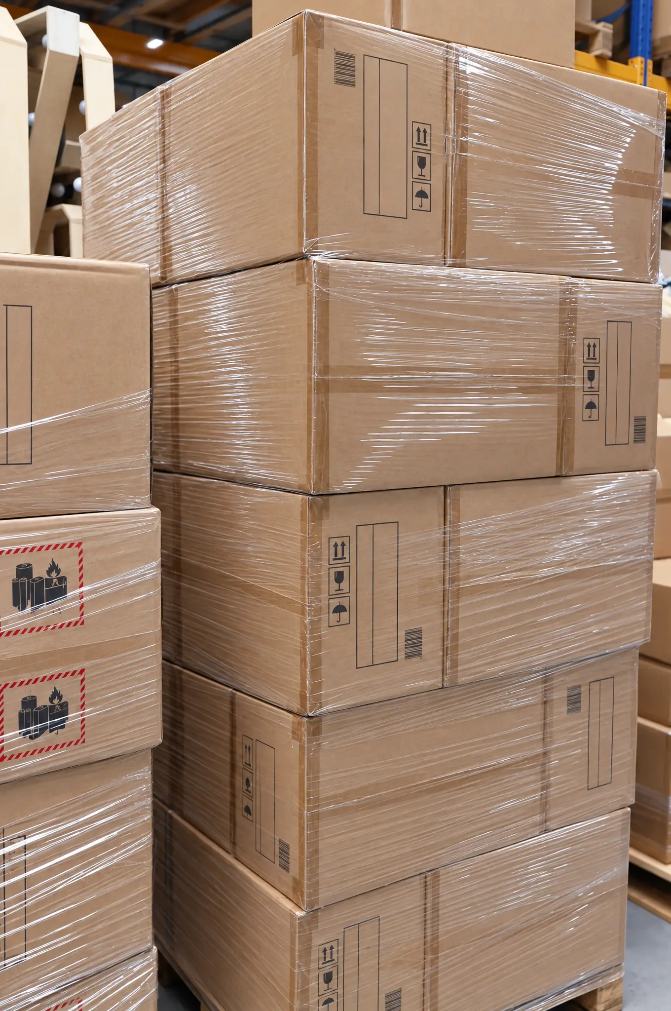 Ingepakte pallets met voorraad bij Ecomship