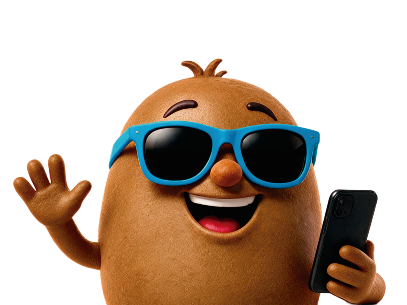 Animated kiwi wearing sunglasses and holding a stack of cash.