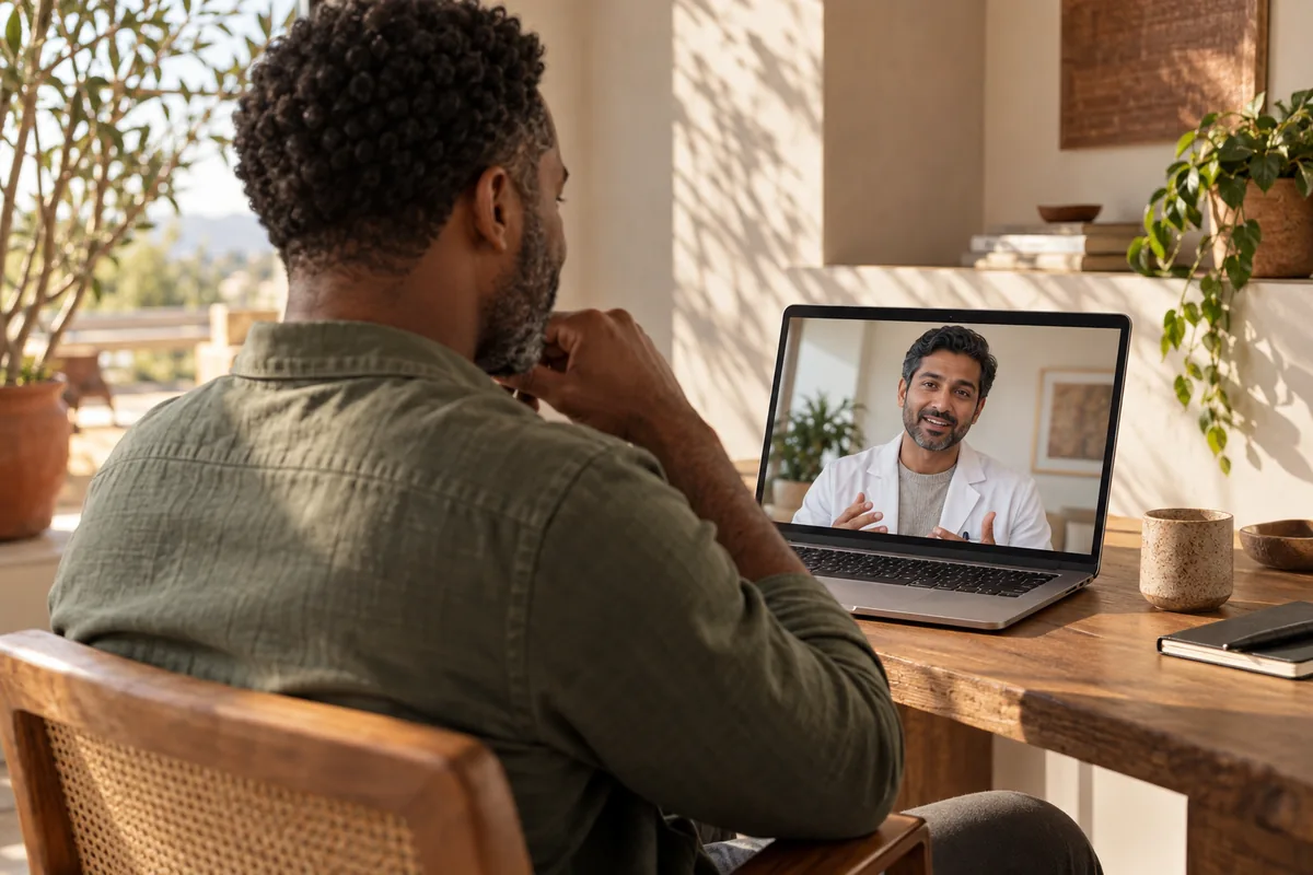 Online consultation with a licensed clinician