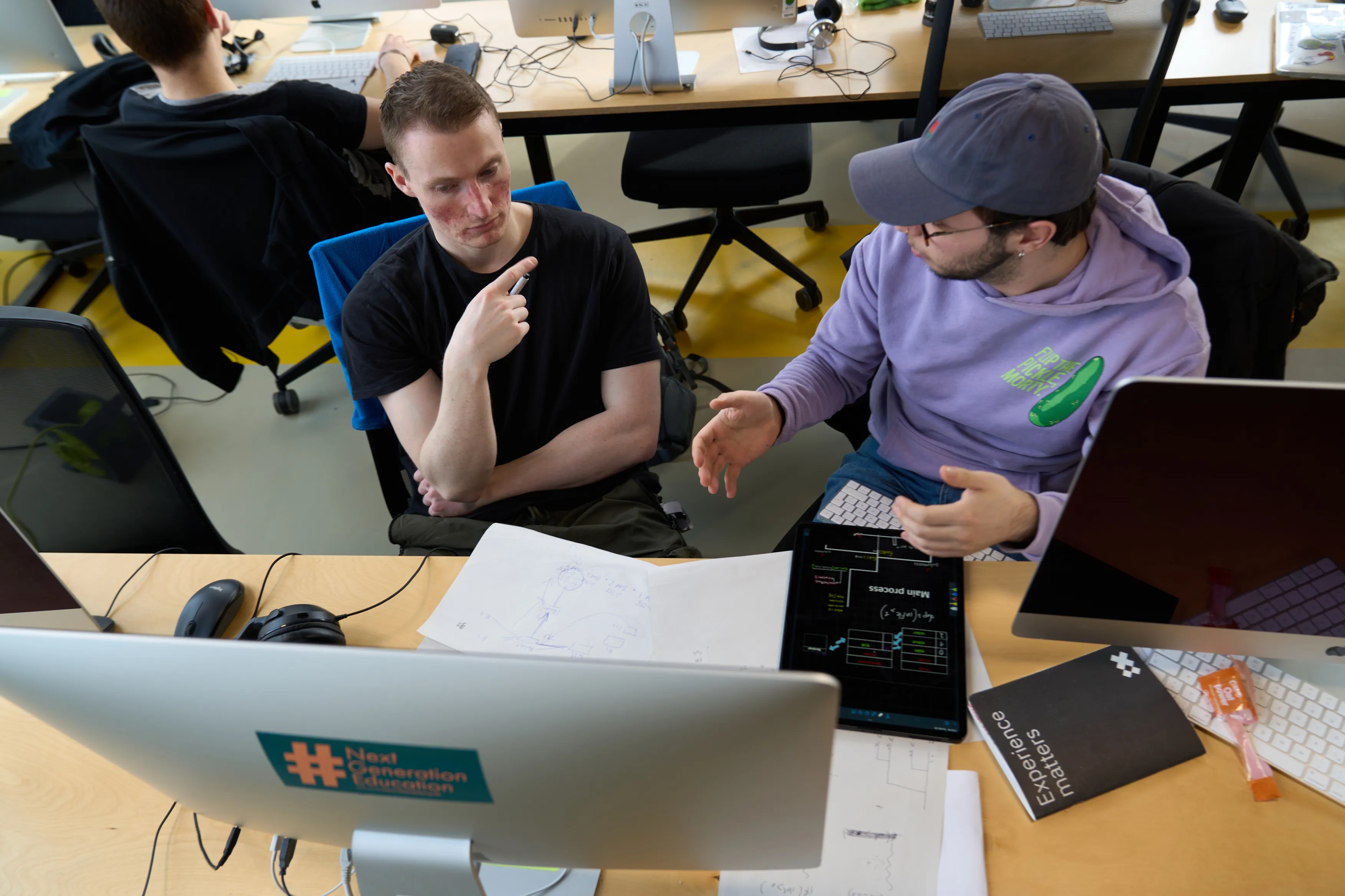 Students collaborating on a group project