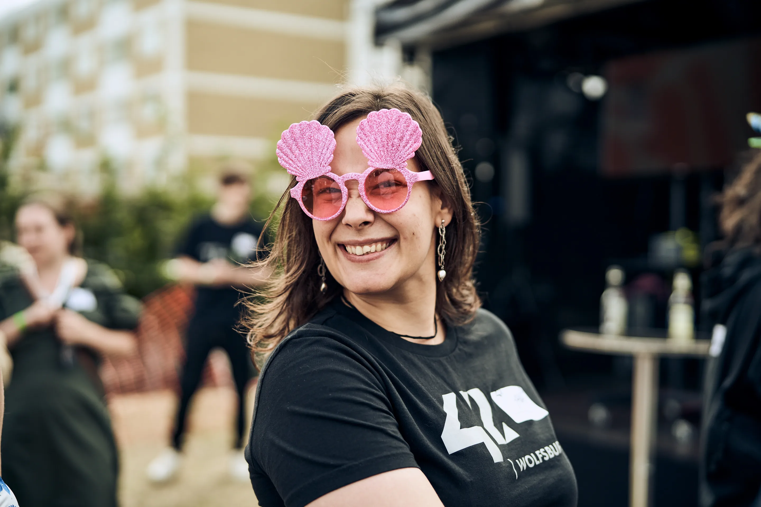 A student celebrating at the summerfest