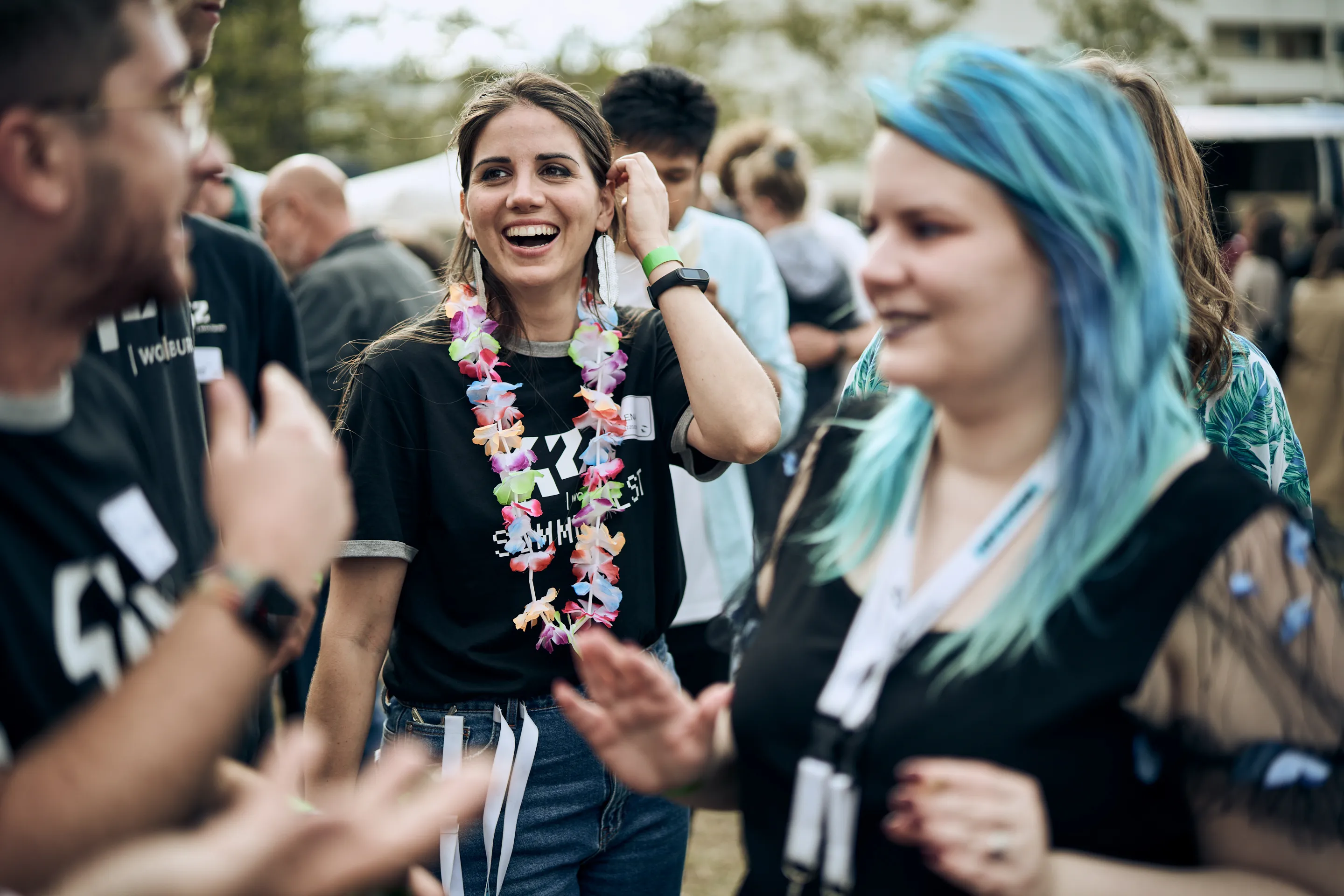Students celebrating at the summer festival