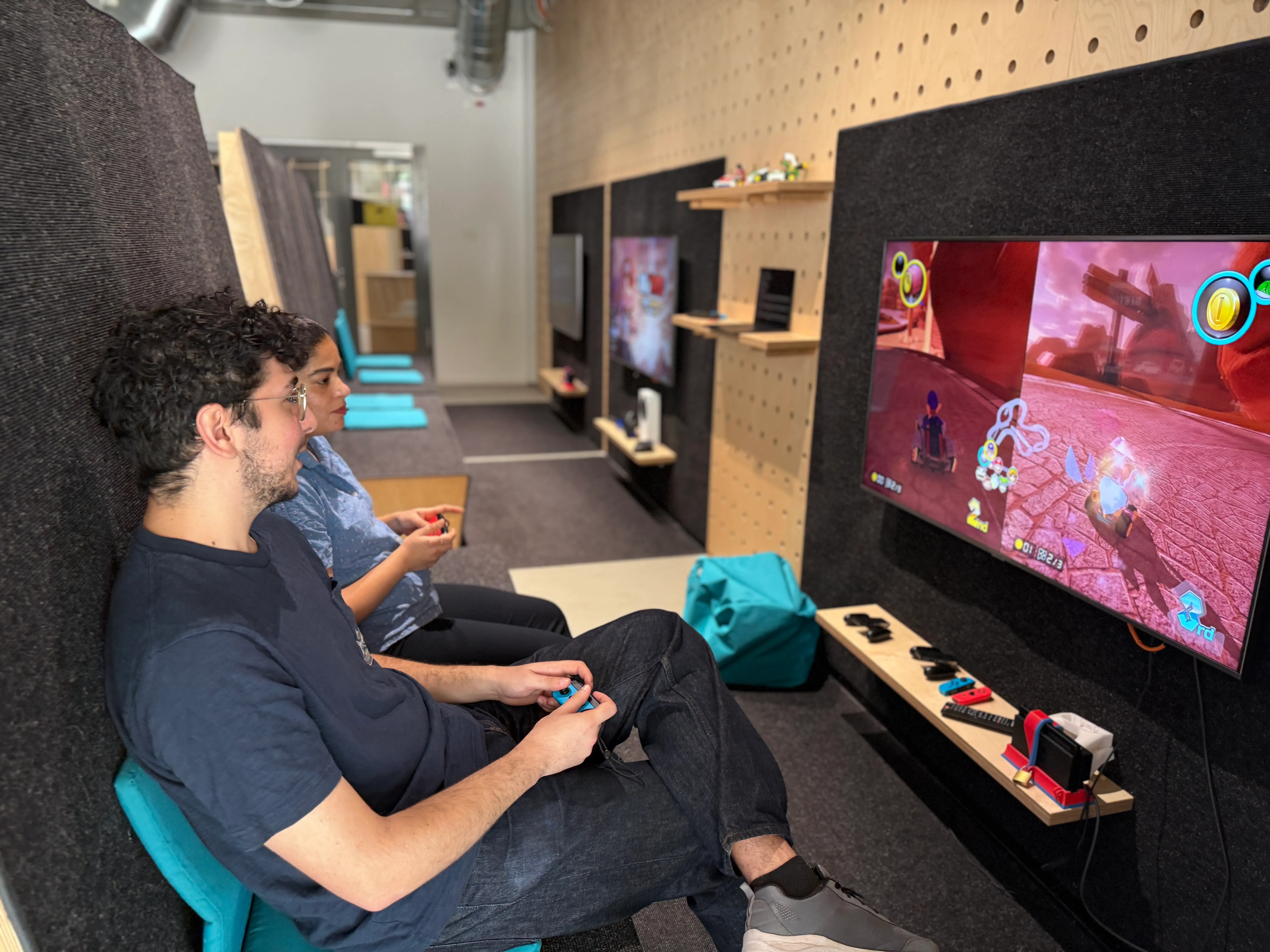 Students using the campus gaming area