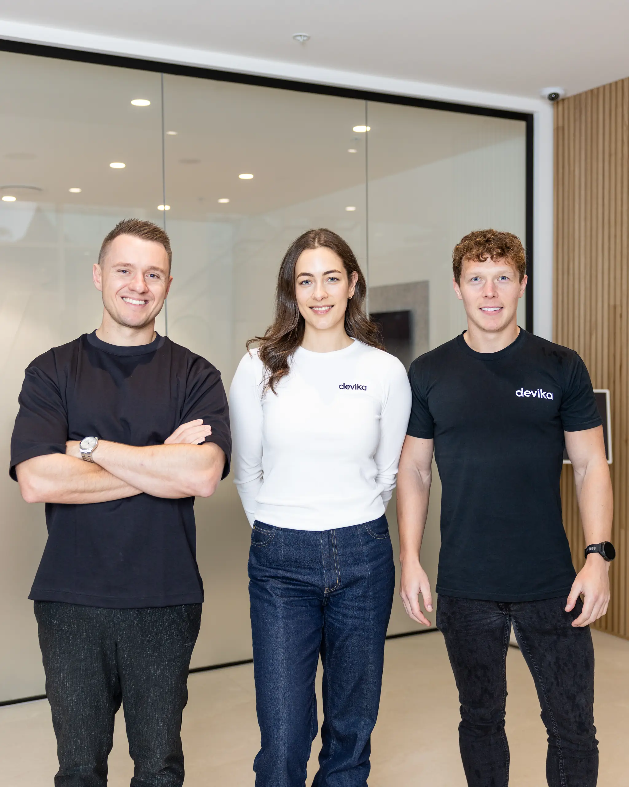 Three Devika team members in the Wollongong studio