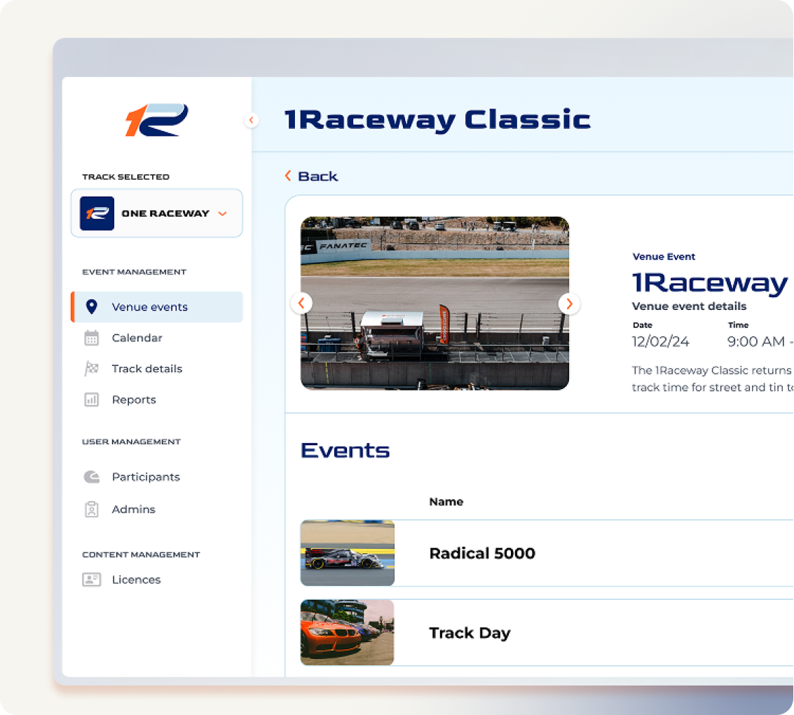 1Racer - Track Event Management Platform