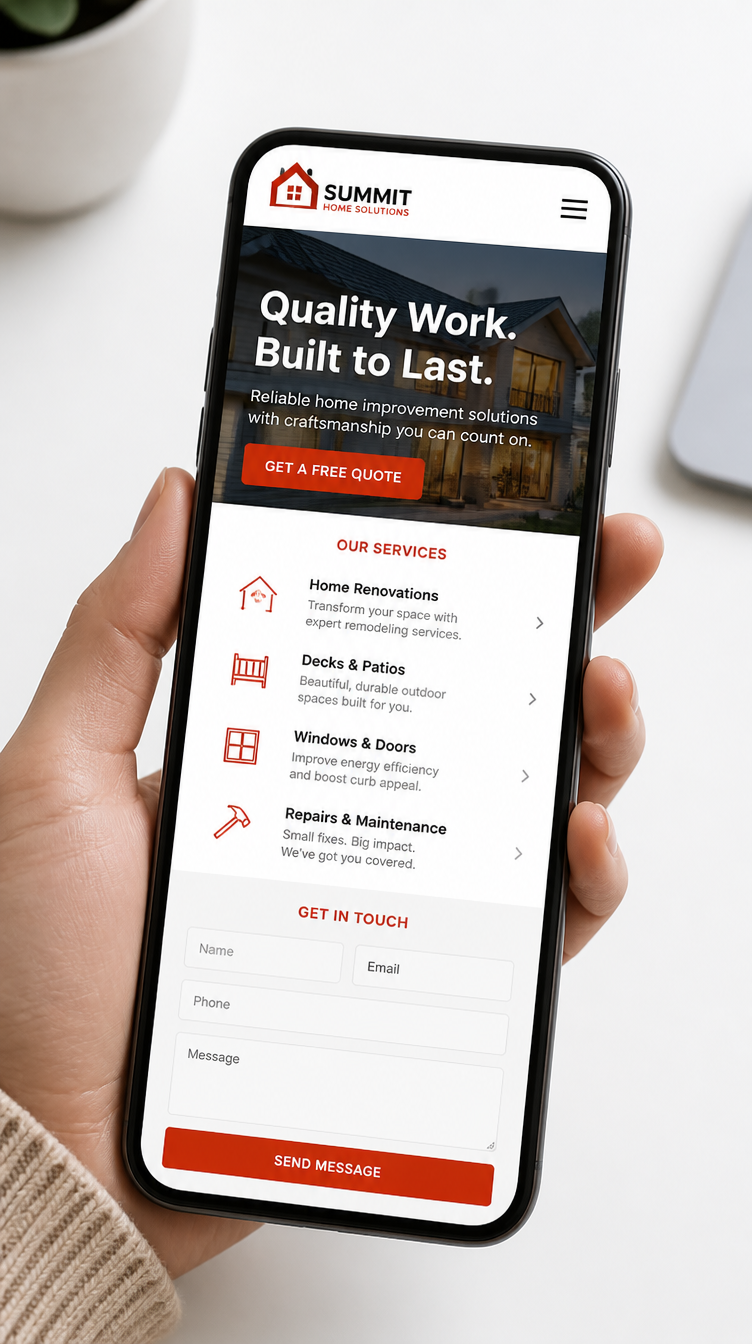 Basic website on phone
