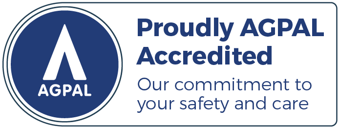 AGPAL Accredited Symbol, Proudly AGPAL Accredited general practice