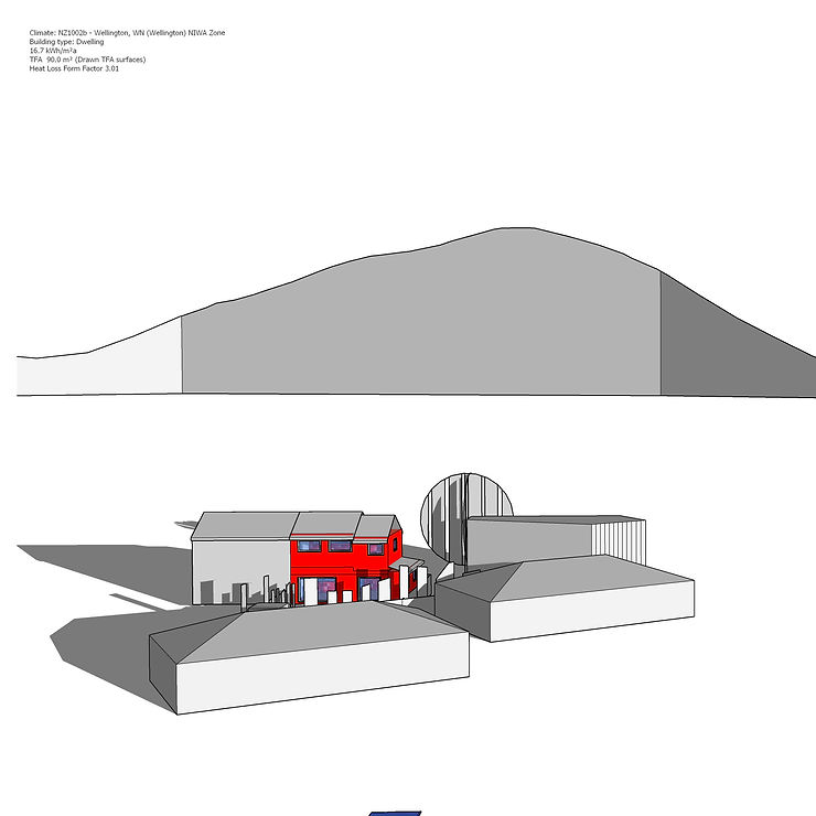 designPH model with the Eastern Hutt Hills or dawn wall in the background