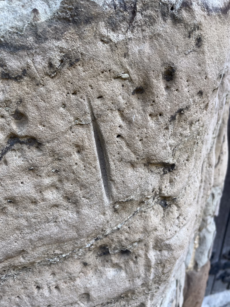 Marks in the tower stonework linked to the English Civil War