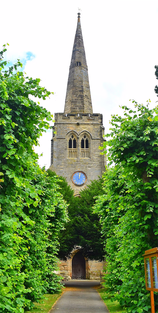 Tower and spire of St Peter’s Church, Grandborough