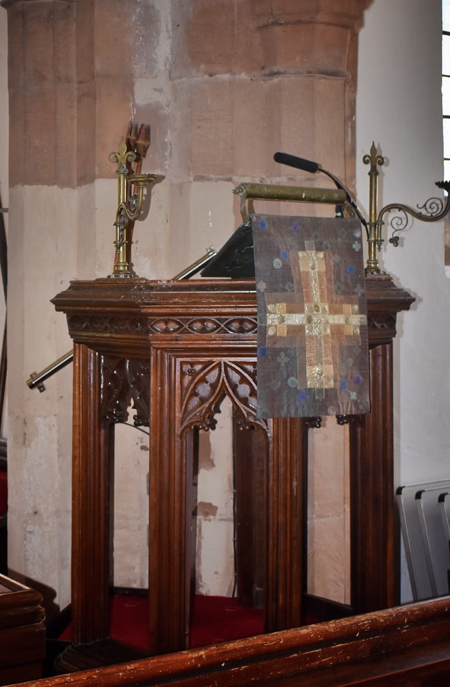 Victorian pulpit inside St Peter’s Church