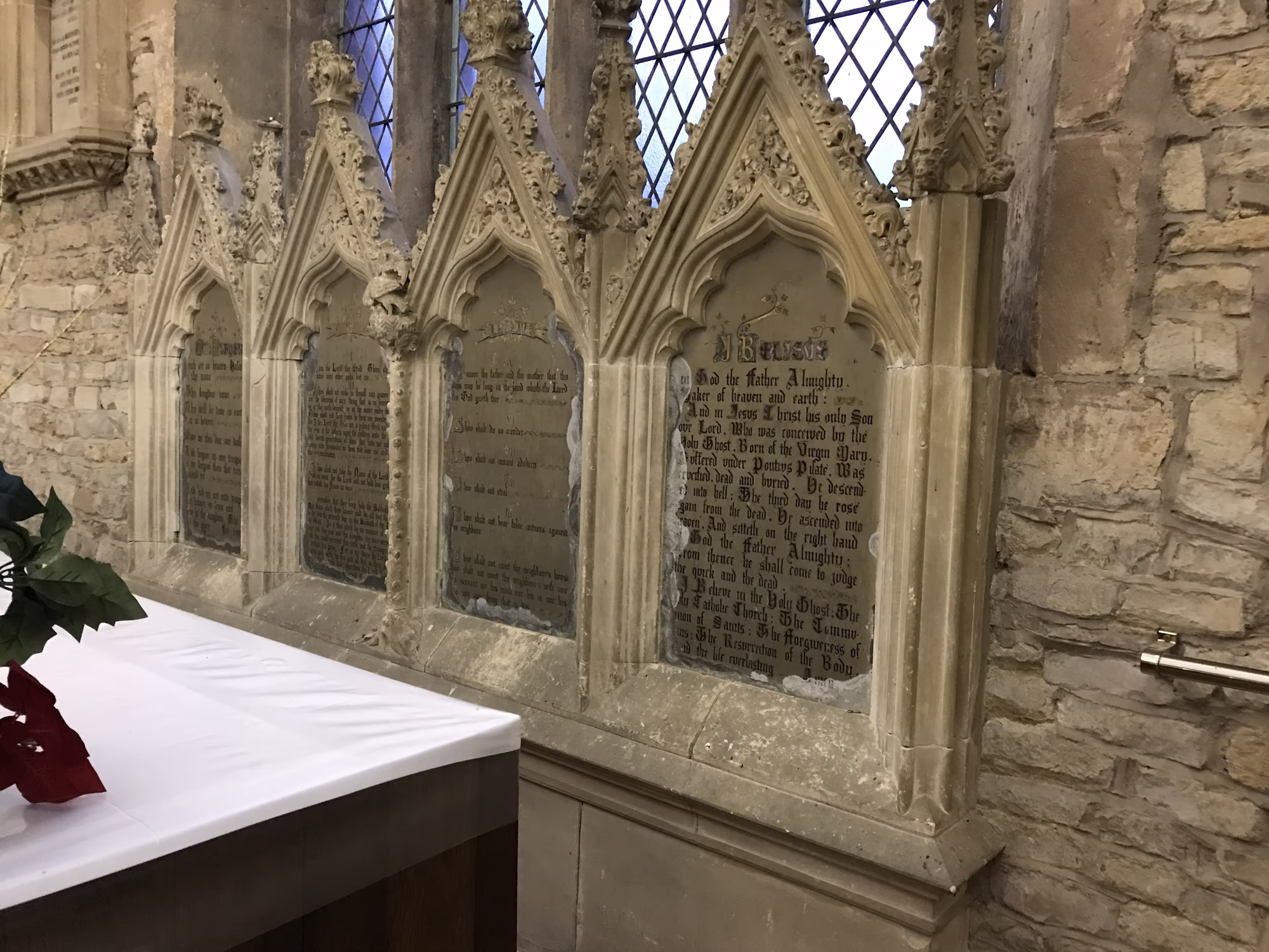St Peter’s Church reredos before conservation work