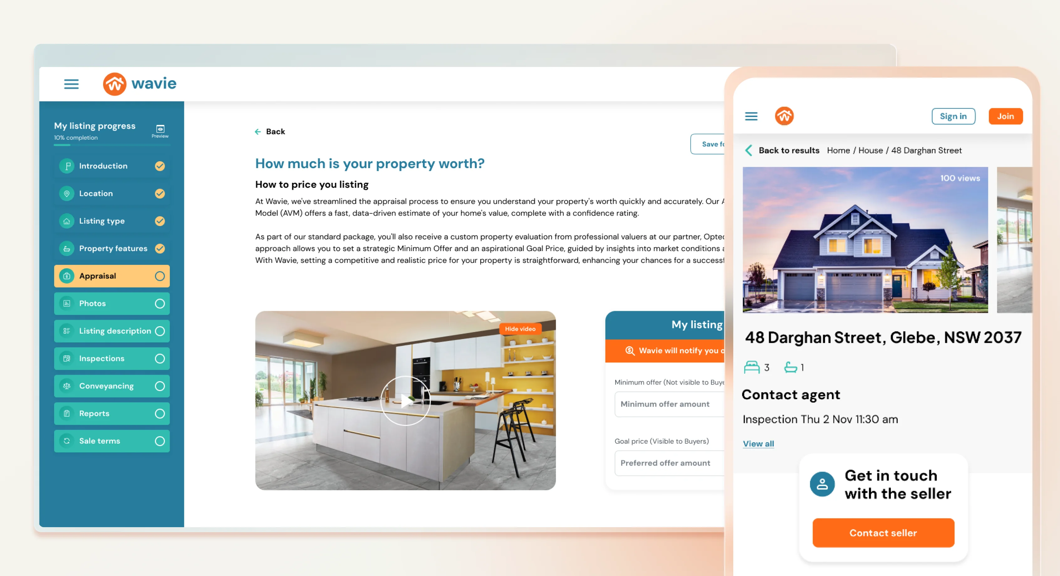 Wavie product interface from the Devika case study.