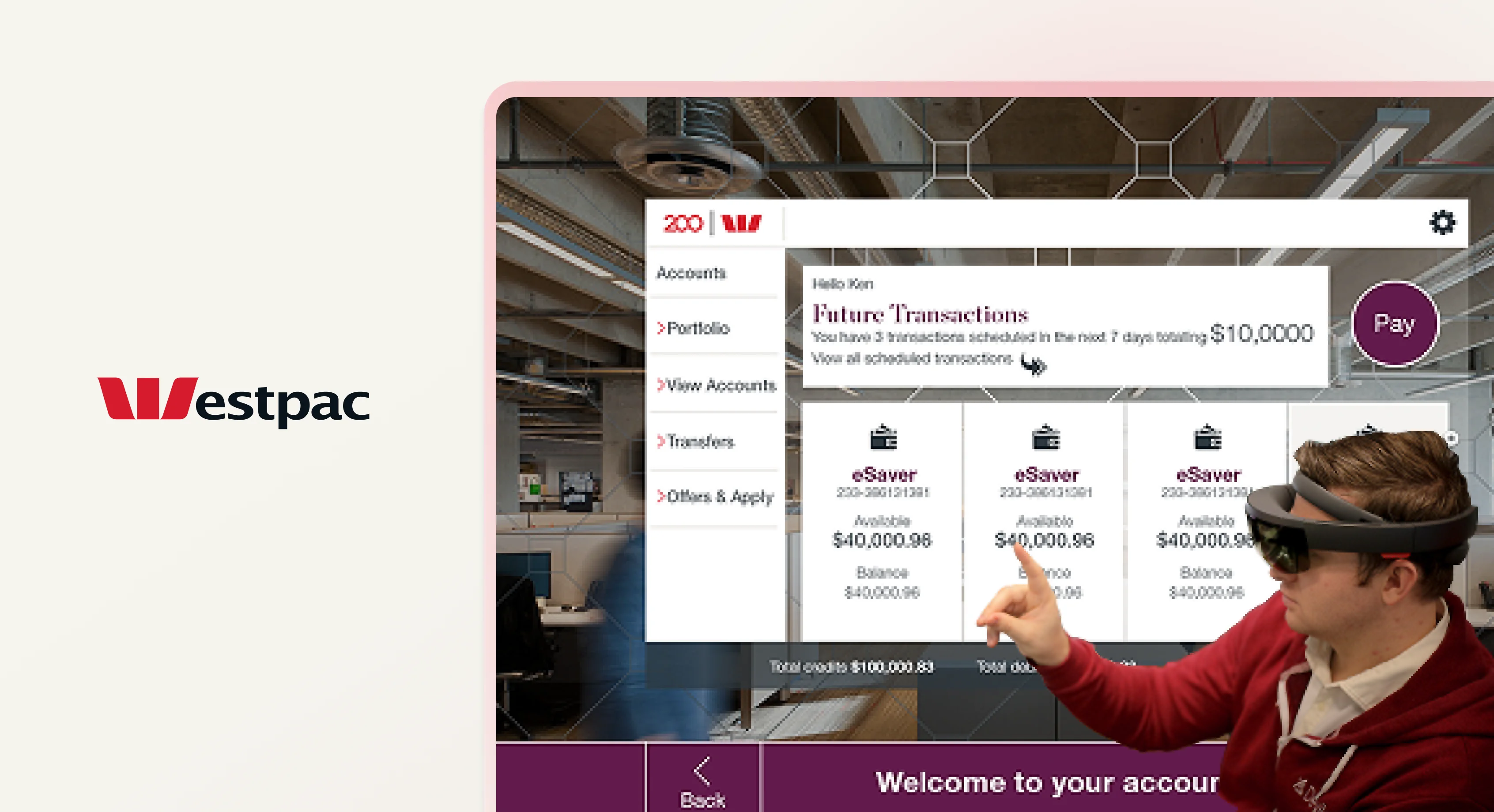 Westpac product interface from the Devika case study.