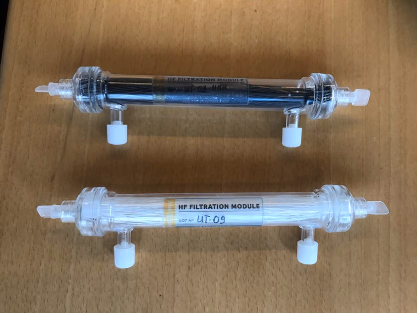 Novel membranes for improved blood purification.