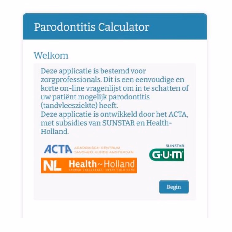 The development of a rapid, web-based calculator for the screening of periodontitis in a medical care setting