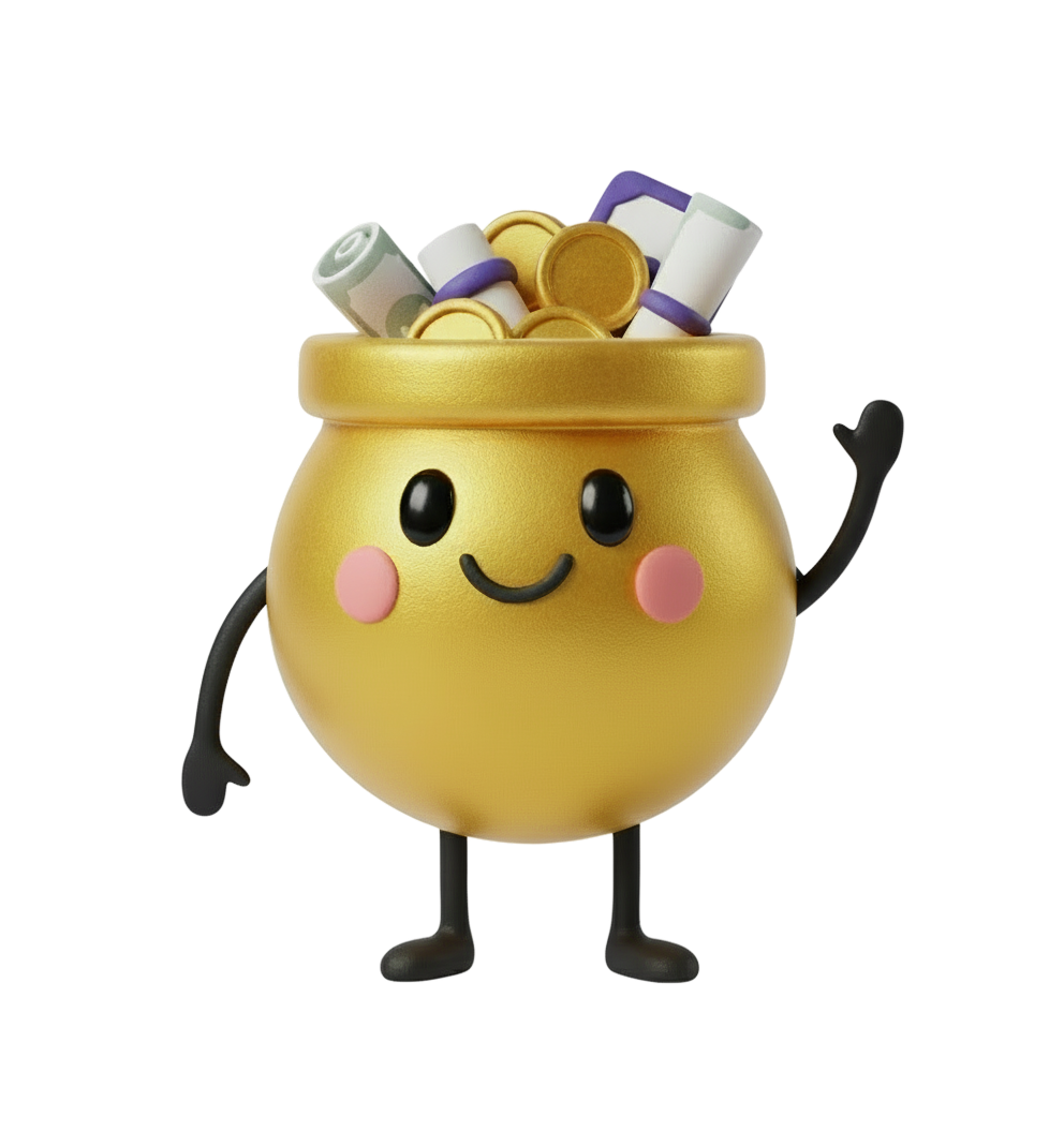 Lendy, the Lendingpot mascot, waving hello