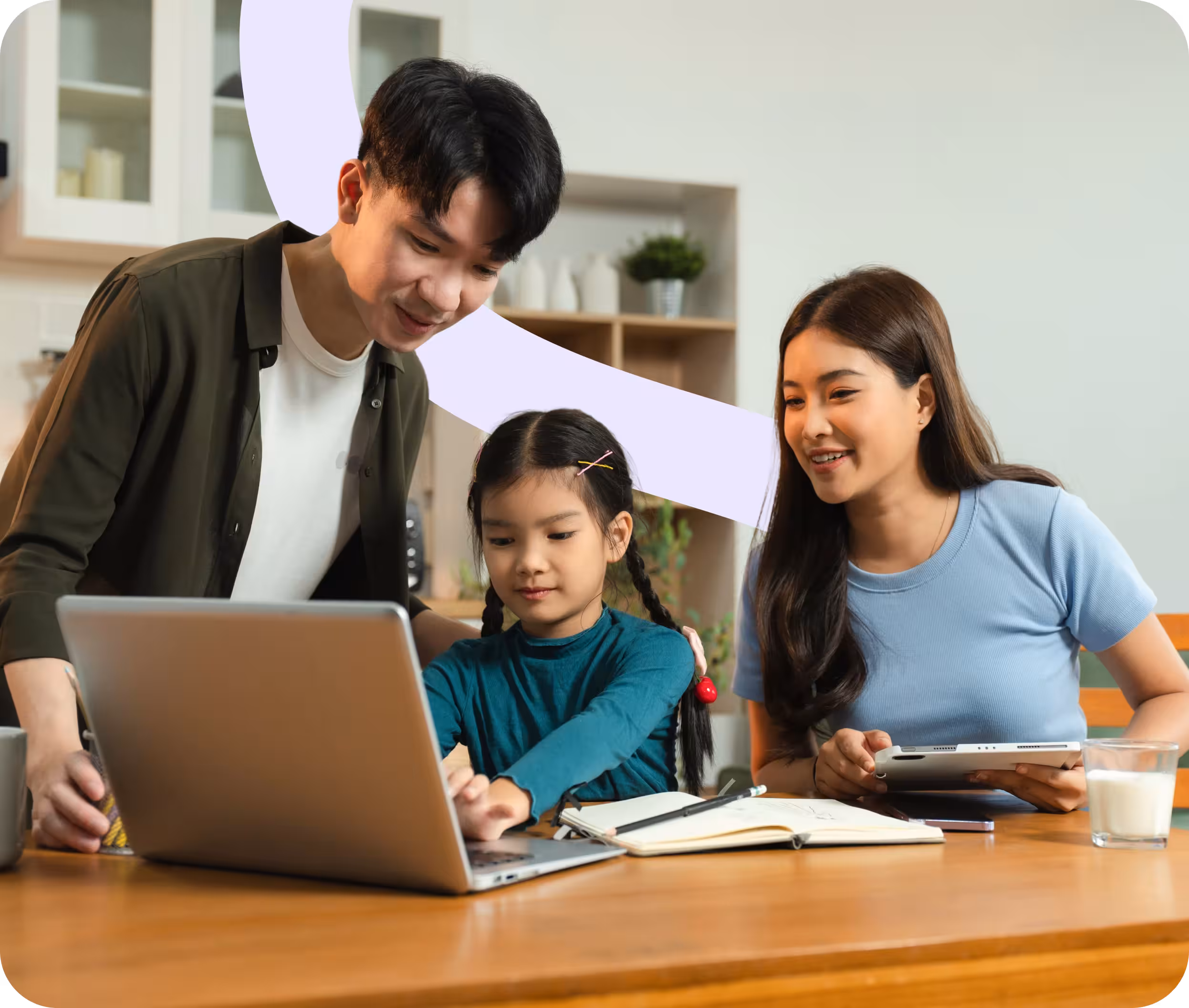 Family relaxing at home, free from money stress