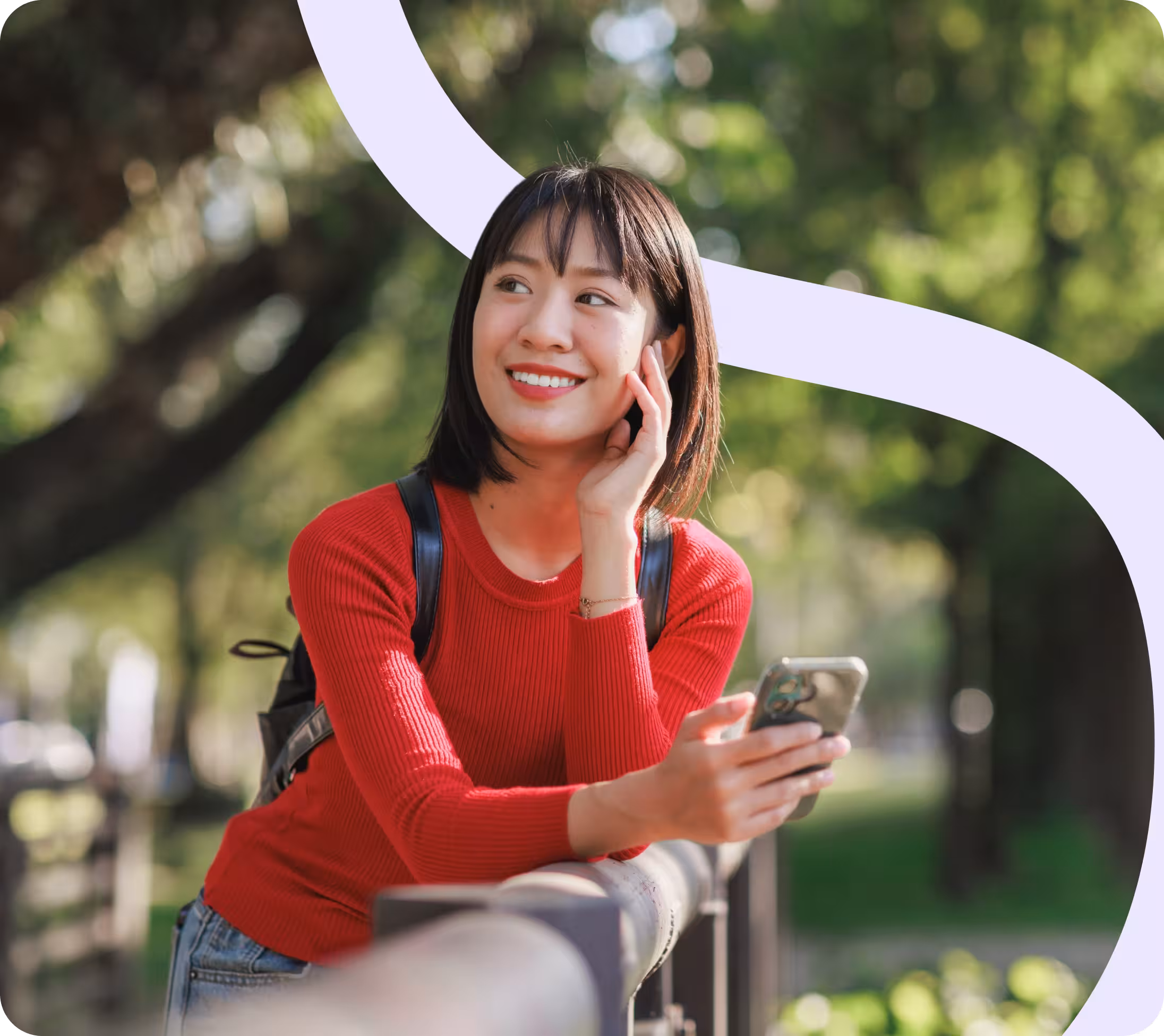 Happy customer comparing personal loan offers on her phone
