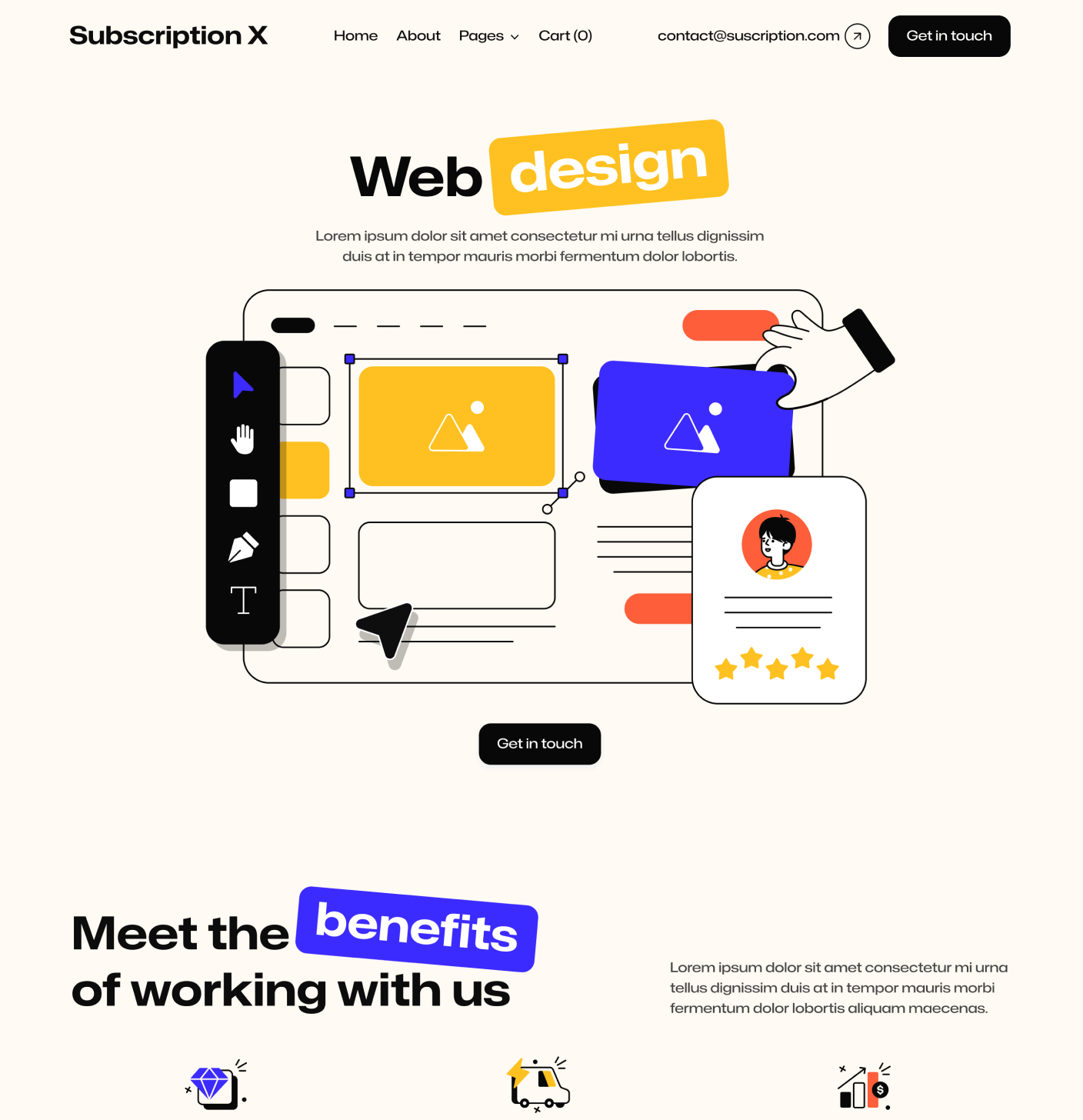 Subscription X - Service Single Main Page Unlimited Design Agency Webflow Template
