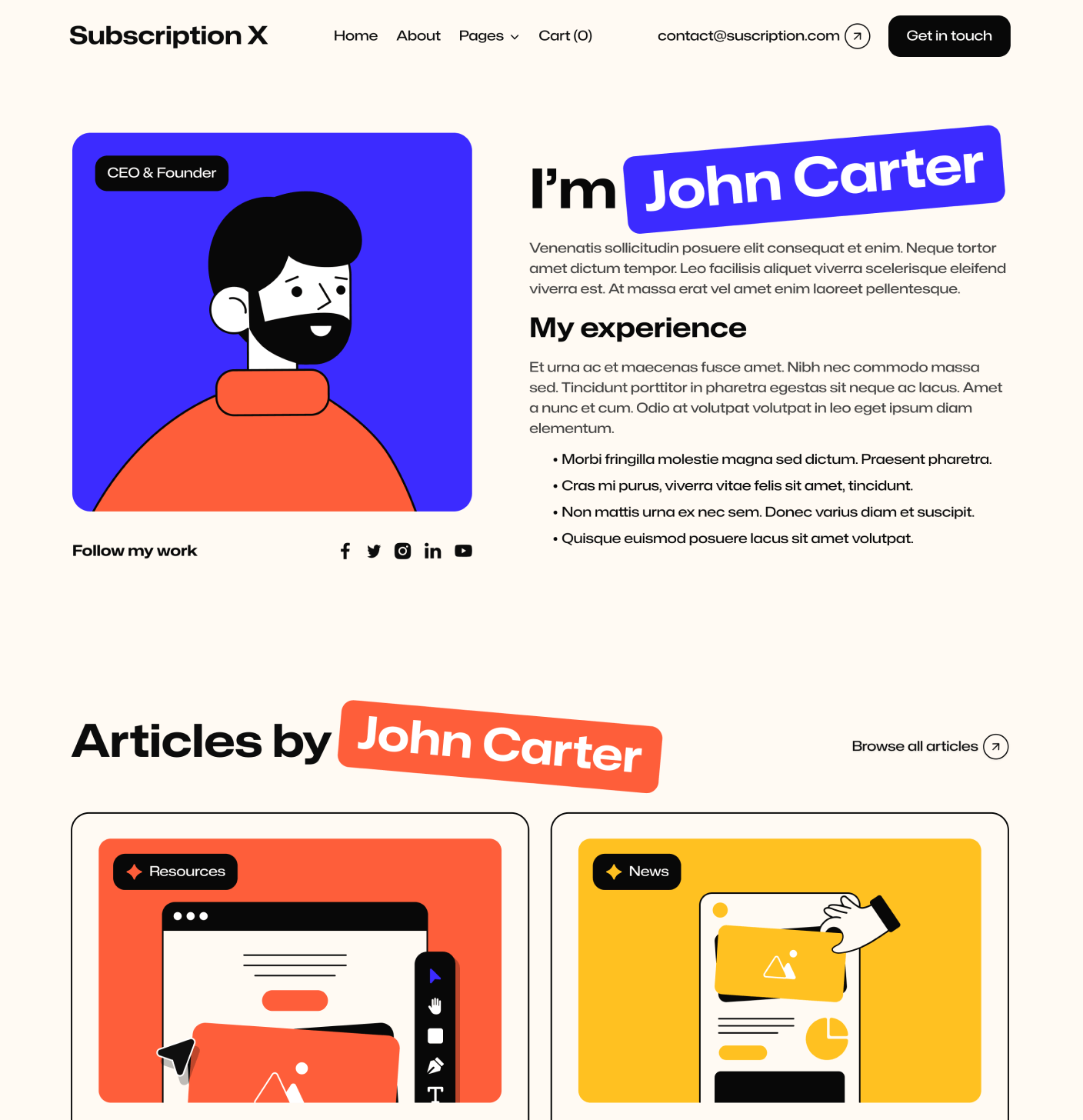 Subscription X - Team Member Main Page Unlimited Design Agency Webflow Template