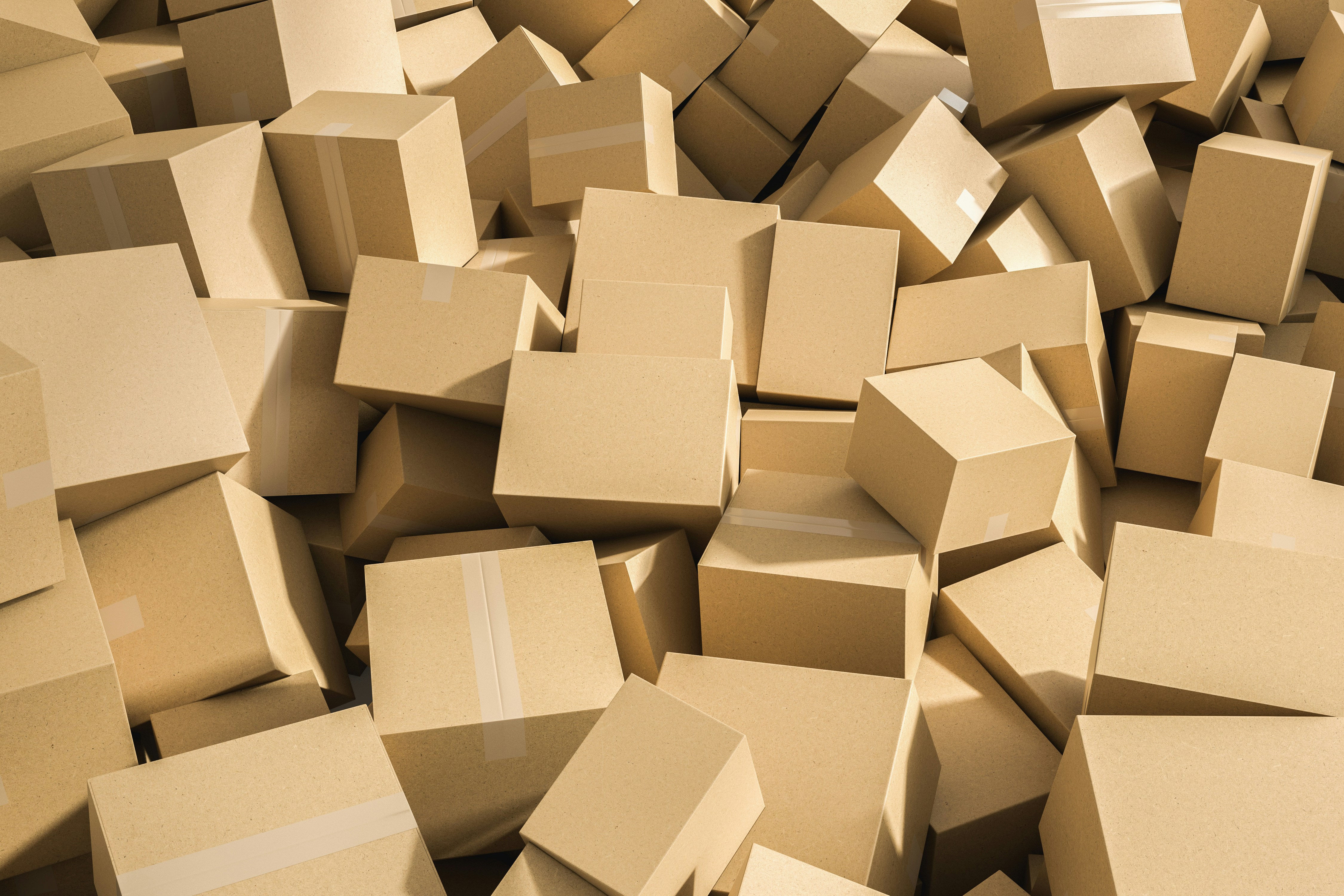 Mehrere Kartons gestapelt als Symbolbild für Transportverpackungen nach der PPWR