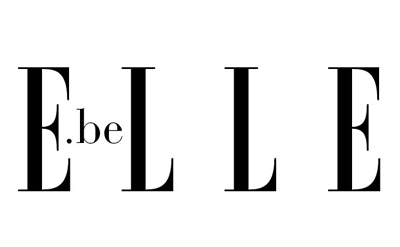 Logo du magazine ELLE avec le texte stylisé 'E.lle' en lettres majuscules noires sur fond blanc.