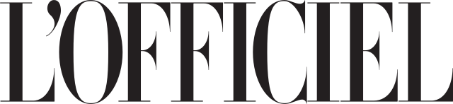 Logo de L'Officiel en texte noir sur fond blanc.