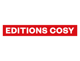 Logo avec le texte 'EDITIONS COSY' en majuscules blanches sur fond rouge.