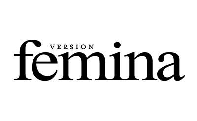 Logo du magazine Femina avec le texte stylisé 'FEMINA' en lettres majuscules noires sur fond blanc.