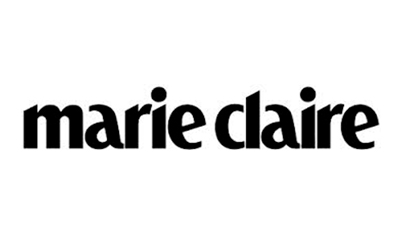 Logo de marie claire en texte noir sur fond blanc.