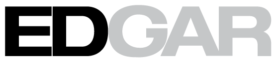 Logo EDGAR avec les lettres 'ED' en noir et 'GAR' en gris clair.