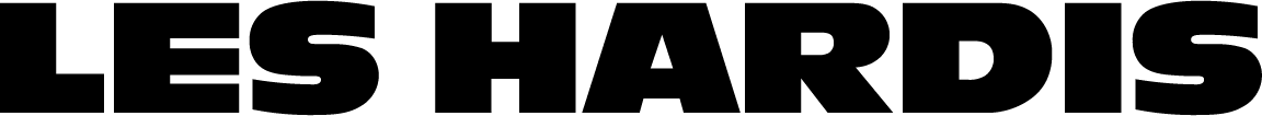 Logo du projet Les Hardis comprenant un visage stylisé en traits géométriques bleus et verts à gauche et le texte "Les Hardis" à droite en vert et bleu, avec le slogan "Le cercle d'innovation à Nantes" en bleu dessous.