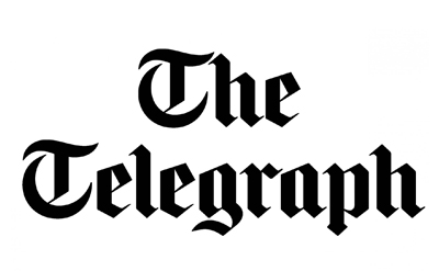 Logo de The Telegraph avec le texte stylisé en noir sur fond blanc.