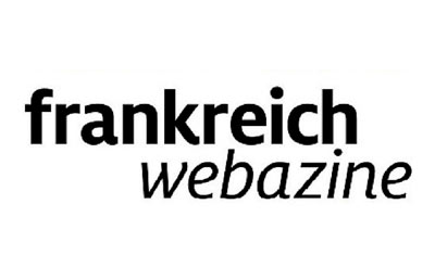 Texte « frankreich webazine » en noir sur fond blanc, avec « frankreich » en gras et « webazine » en italique.