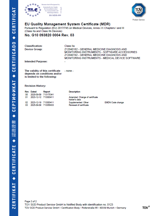 MDR-Zertifikat, Seite 2