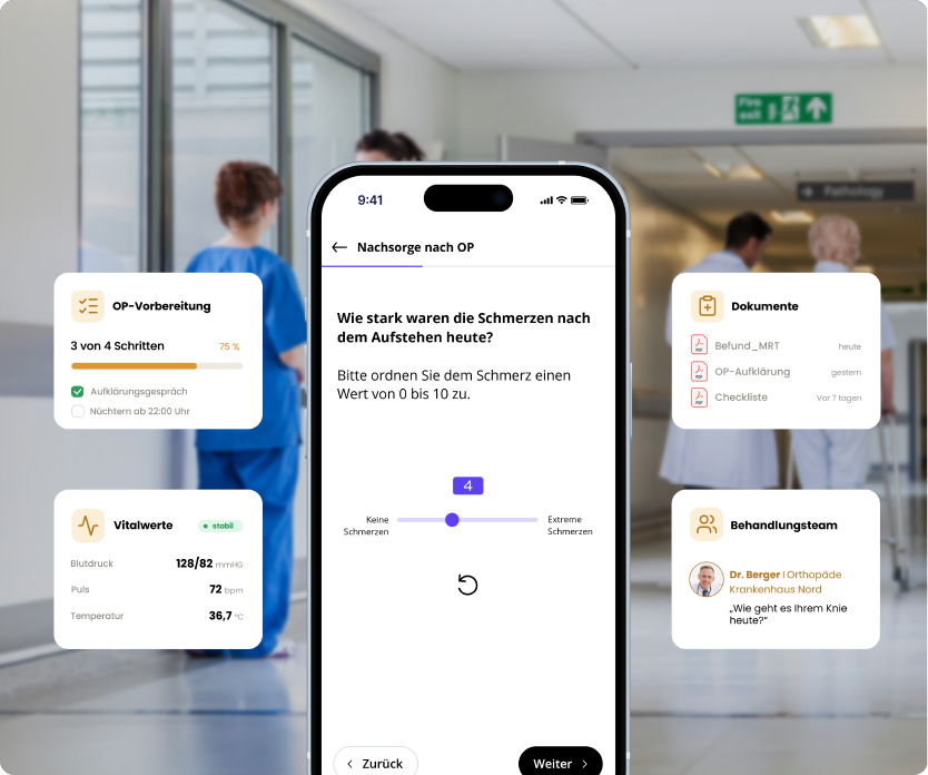 Digitale Begleitung vor und nach einem Eingriff