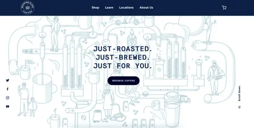 Visual of the Roasting Plant Coffee homepage