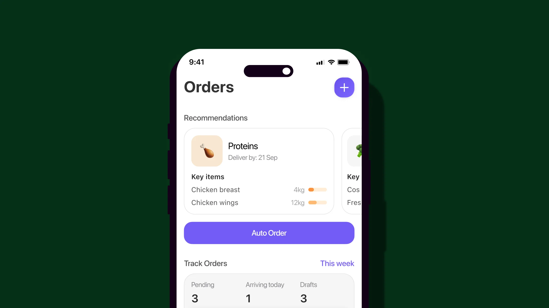 Nory ordering assistant mobile view