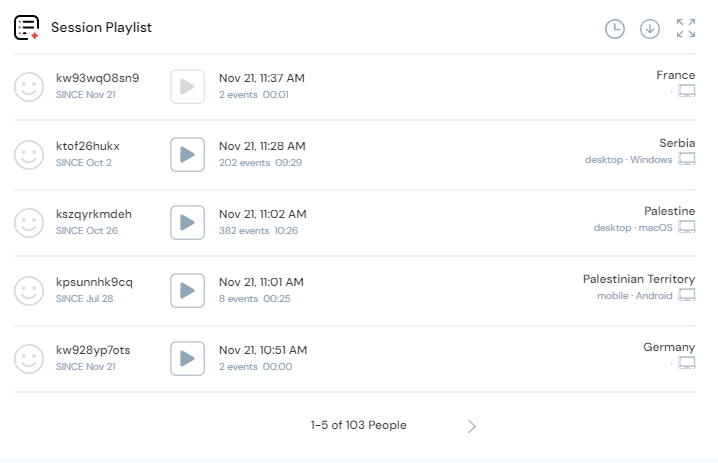 session playlist