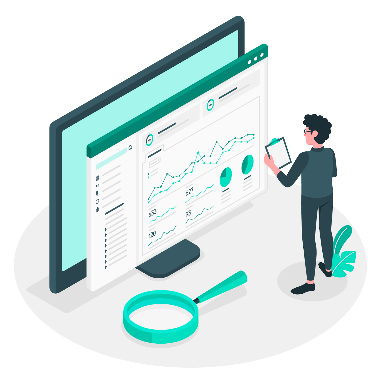 viewing app analytics animated image