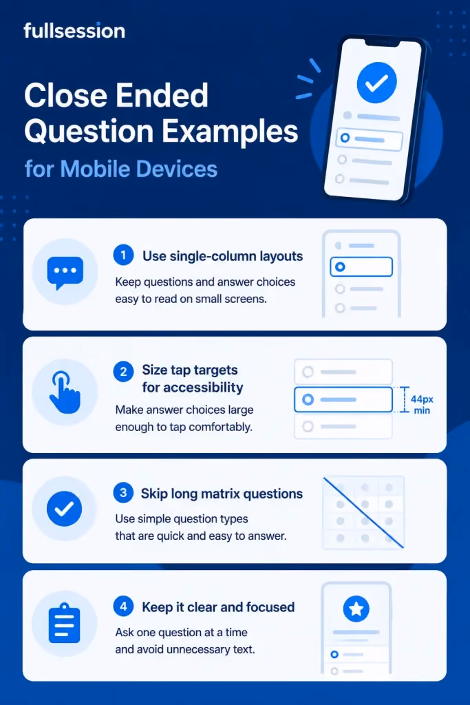 close ended question examples for mobile devices