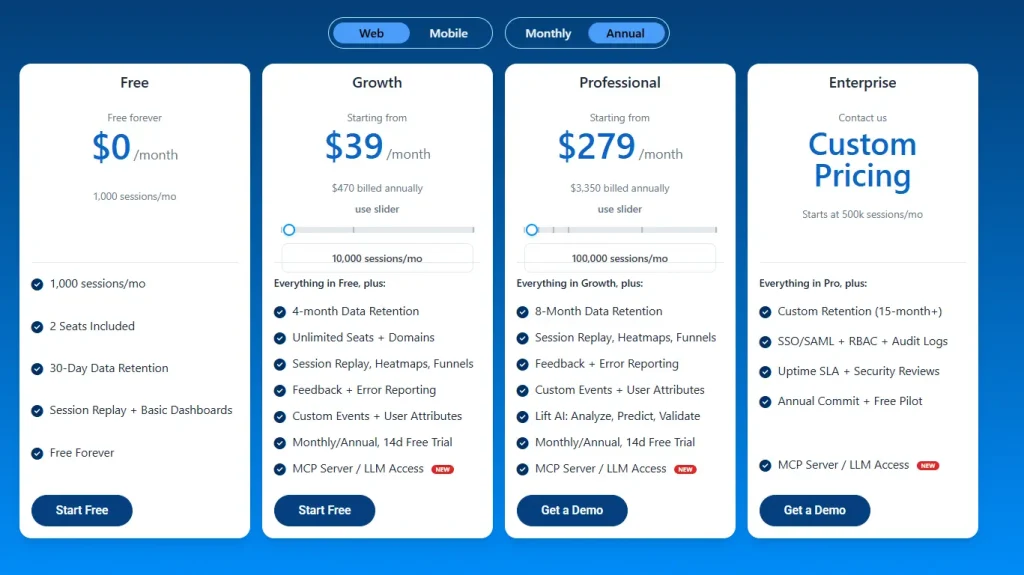 FullSession pricing