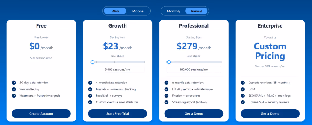 Fullsession Pricing