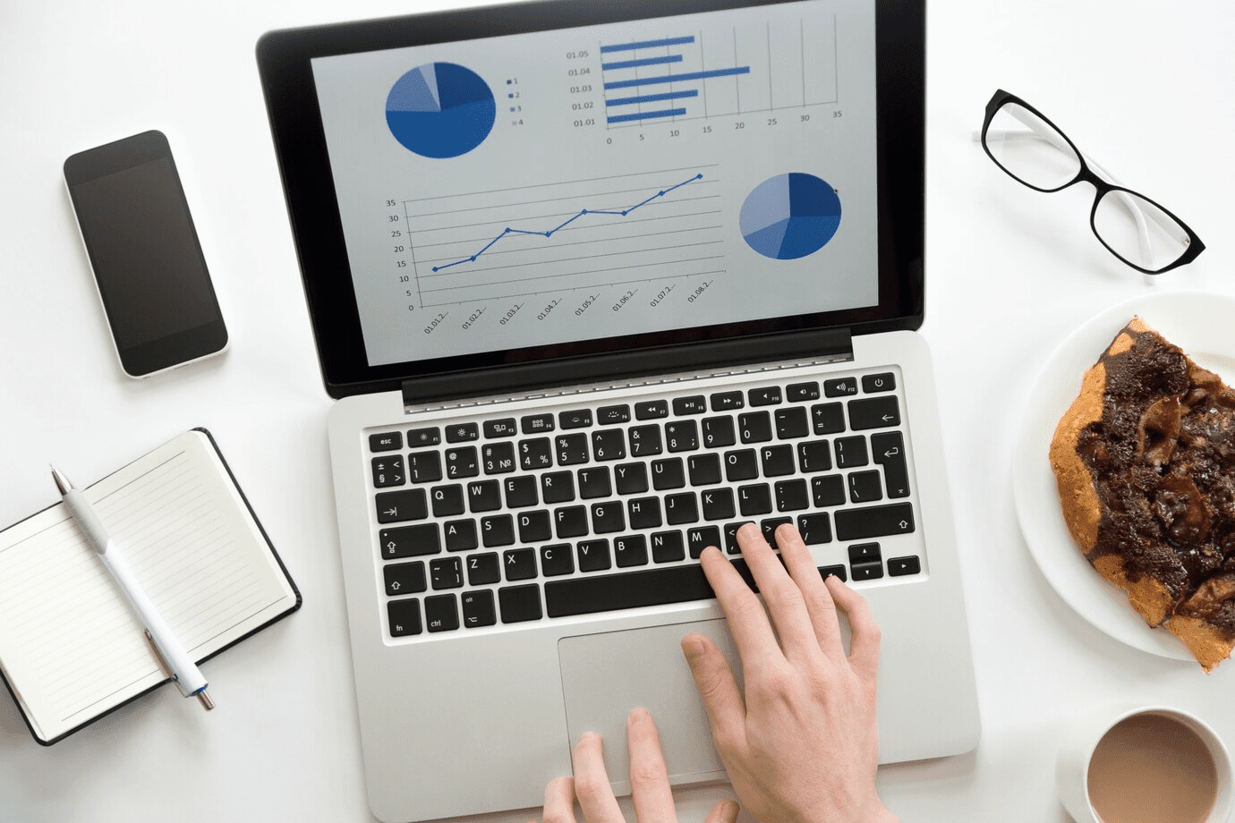 analytics shown on a laptop