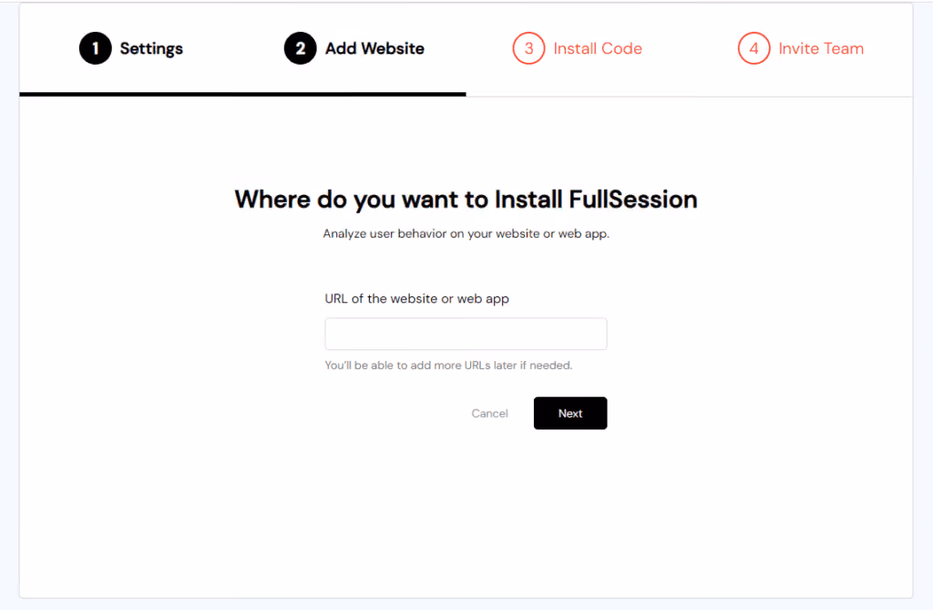 fullsession installation first step