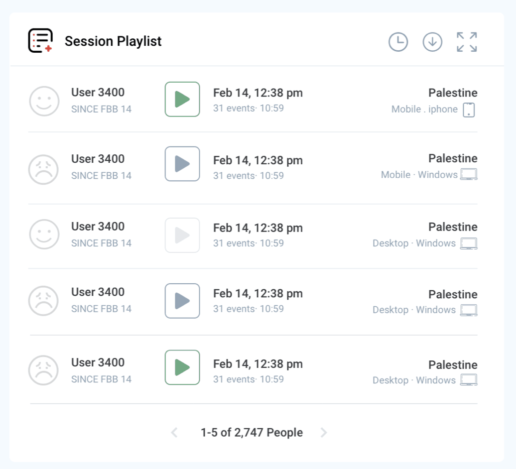 fullsession session recording playlist